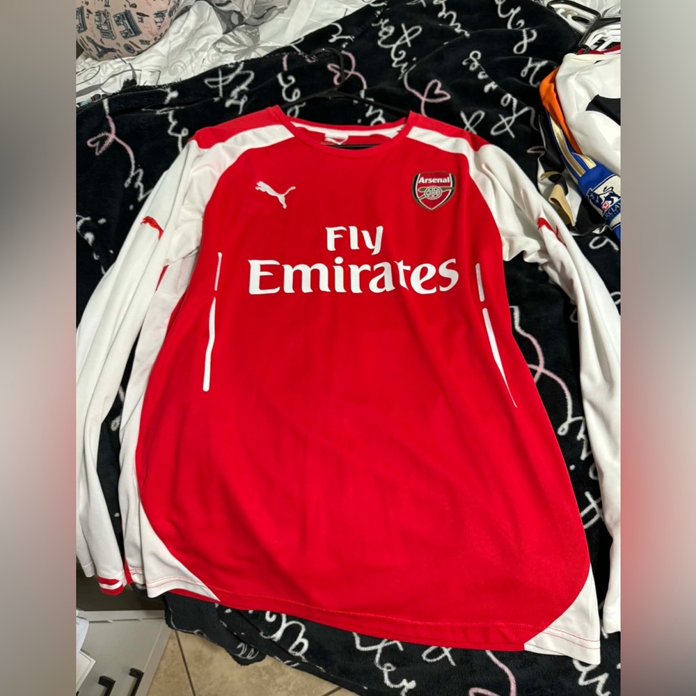 Puma Arsenal Red White Long Sleeve Jersey